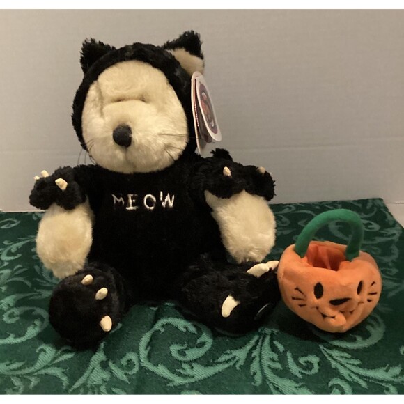 Vintage Starbucks Halloween Black Cat Pumpkin Jackolantern Meow NWT - Picture 3 of 8